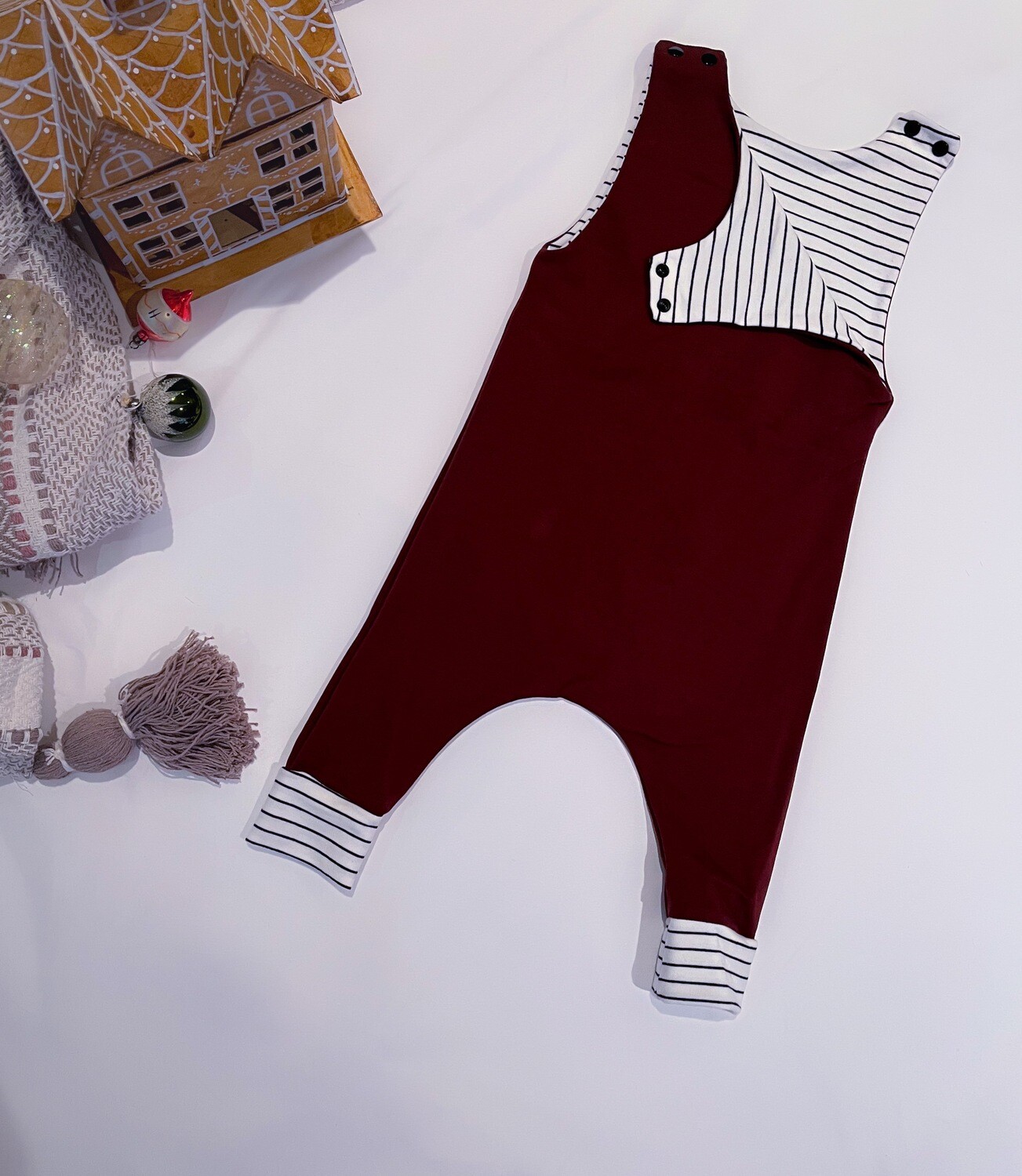 Shiraz Hipster Romper with Black and White Accents