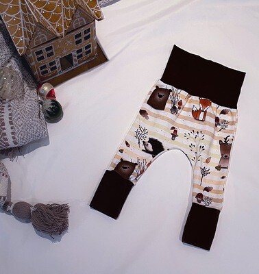 Forest Animals (Black Accent) Grow with me Joggers