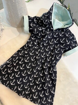 Black and Grey Anchors with Mint Accents - Joelle Dress