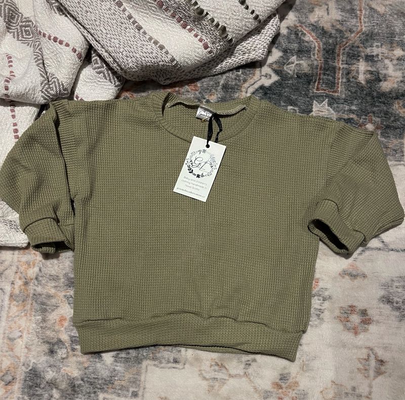 Green Waffle Crewneck