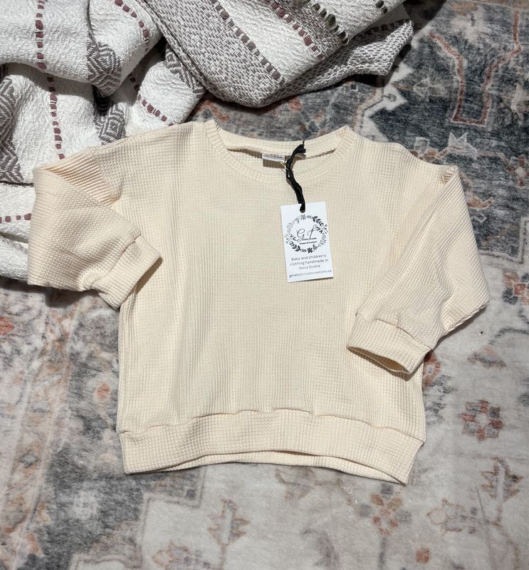 Ivory Waffle Crewneck