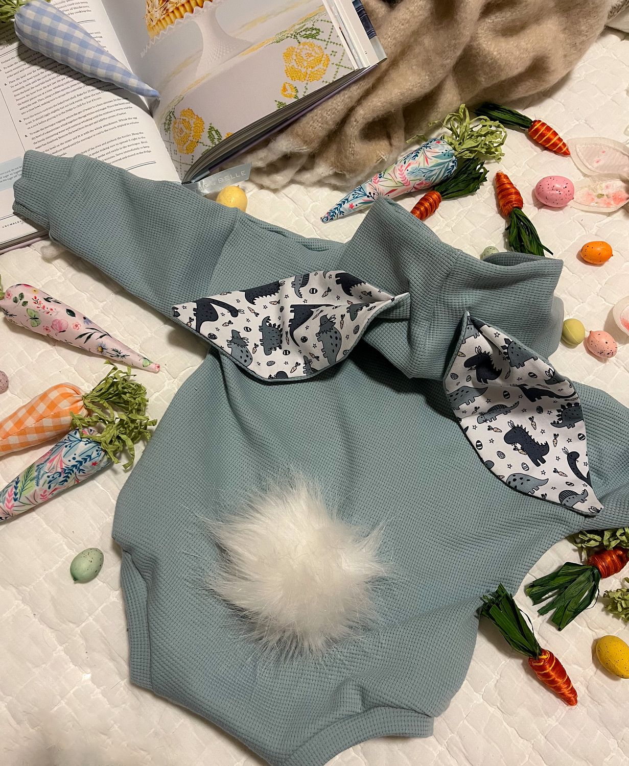 Seafoam Bunny Rompers - Dino Bunnies Inner Ear