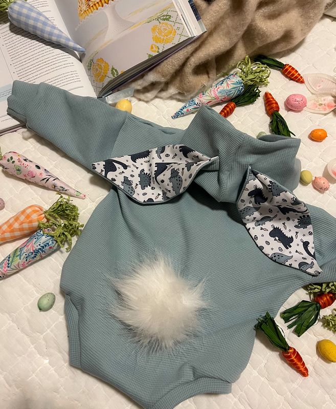 Seafoam Bunny Rompers - Dino Bunnies Inner Ear