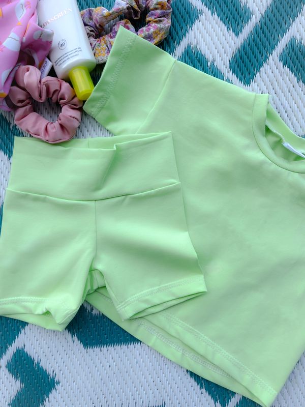 Coastal Breeze Oversized Tee - Neon Green Solid