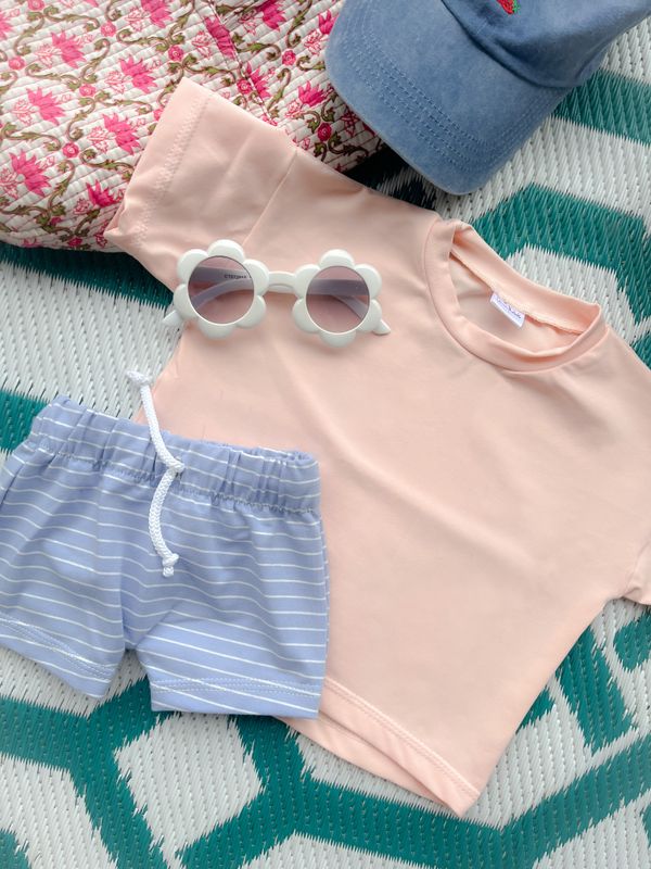 Coastal Breeze Summer Shorts - Blue and White Stripe