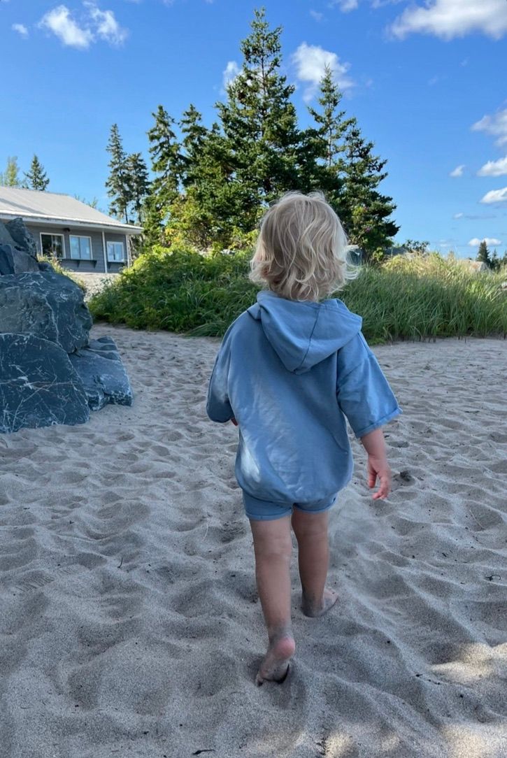 Shoreline Oversized Hooded Tee - Baby Blue