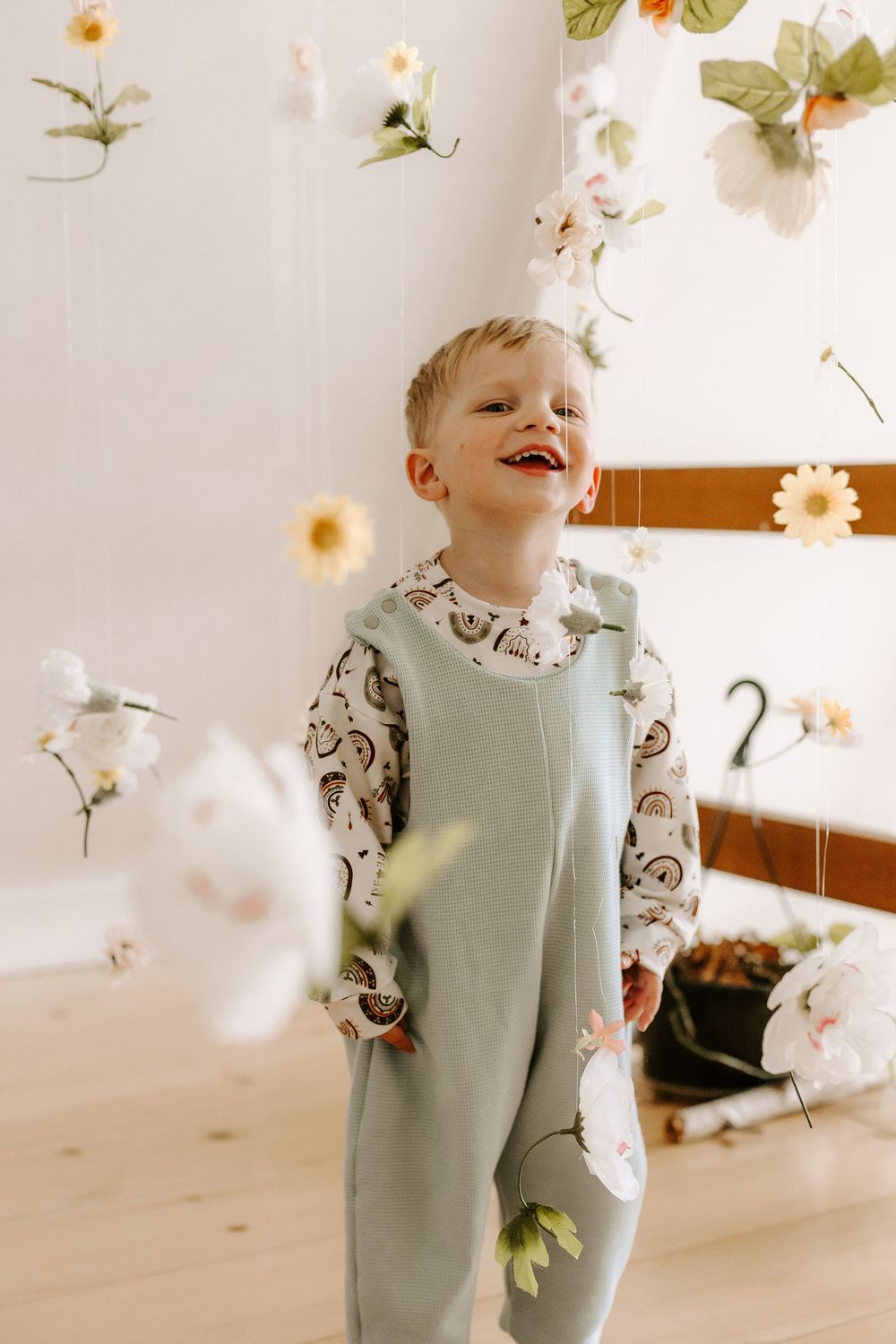 Waffle Knit Barrel Overalls - Light Green