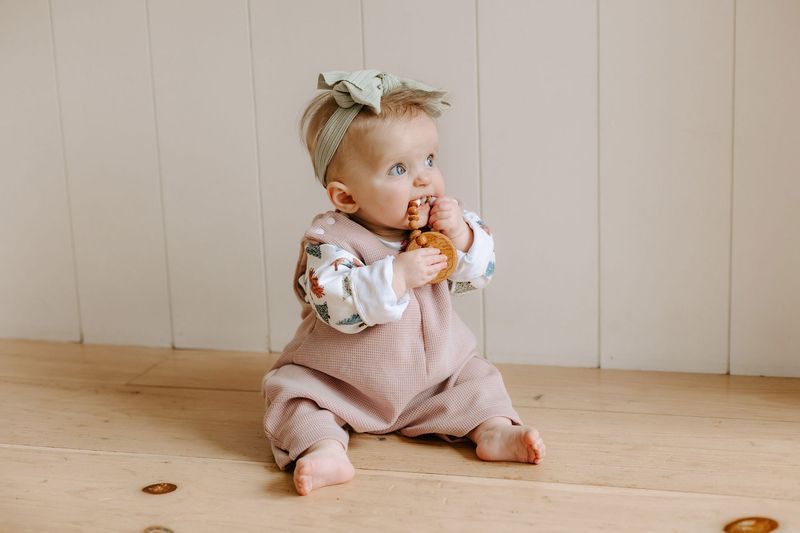 Waffle Knit Barrel Overalls - Light Pink