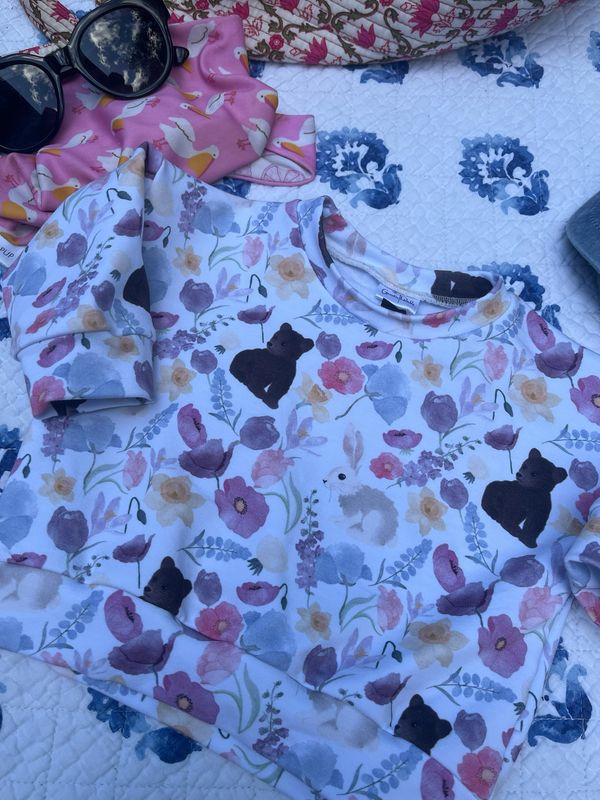 Drift Oversized Crewneck - Spring Floral and Animals Custom Drawn Print