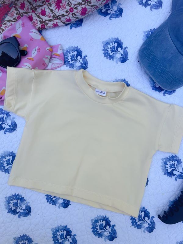 Coastal Breeze Oversized Tee - Butter Yellow