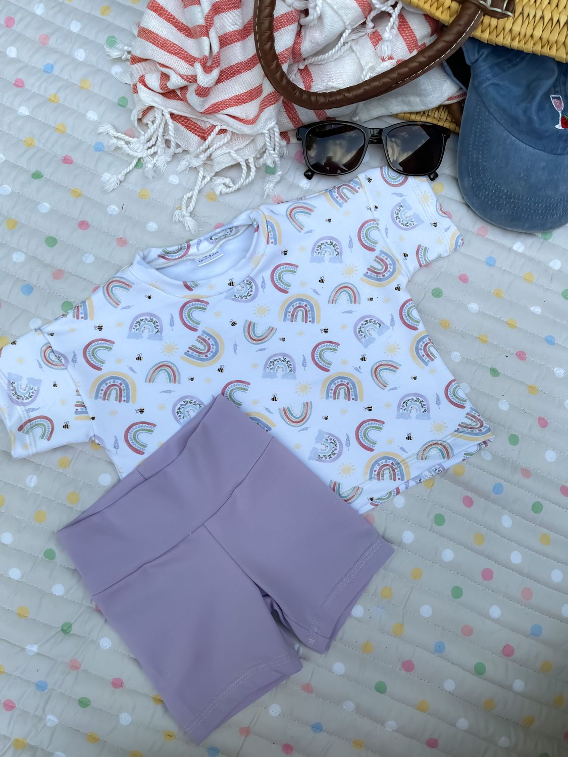Coastal Breeze Oversized Tee - Custom Summer Rainbows
