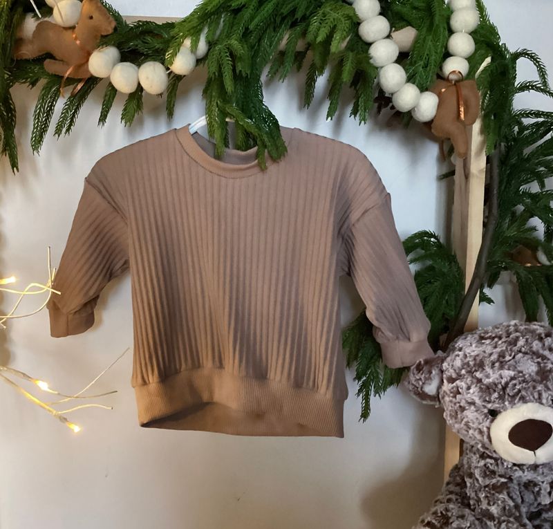 Taupe Rib Crewneck