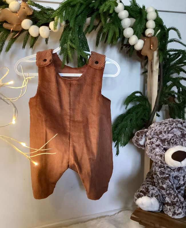 Camel Corduroy Barrel Overalls