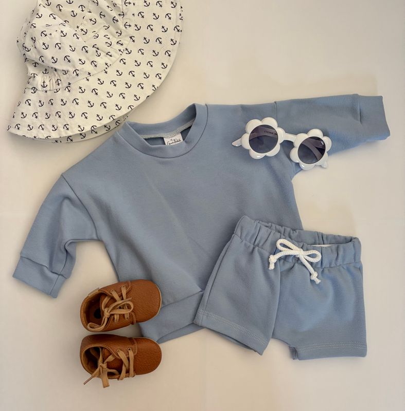 Coastal Breeze Summer Shorts - Baby Blue Cozy Collection