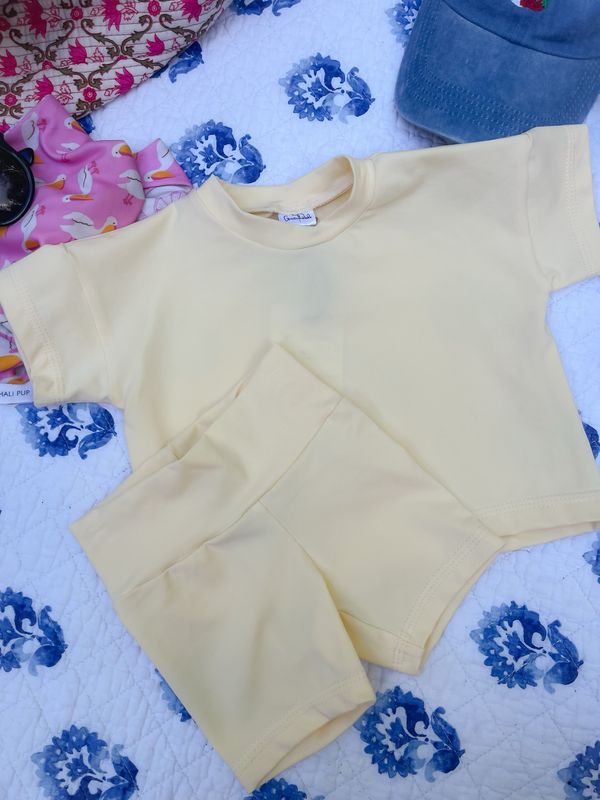 Coastal Breeze Oversized Tee - Butter Yellow