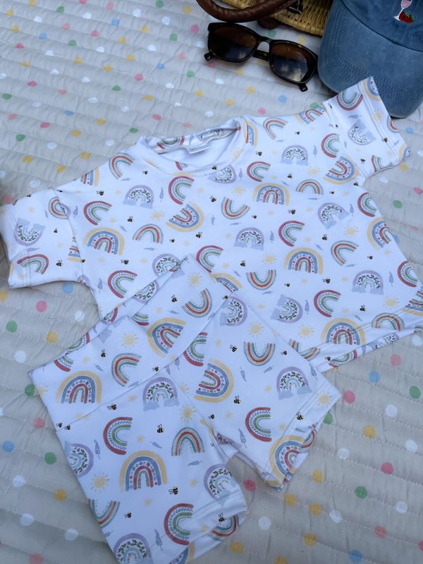 Coastal Breeze Oversized Tee - Custom Summer Rainbows