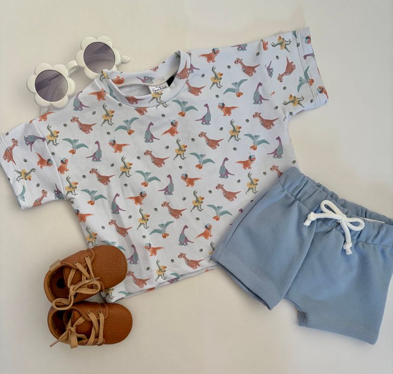 Coastal Breeze Oversized Tee - Custom Summer Dinos
