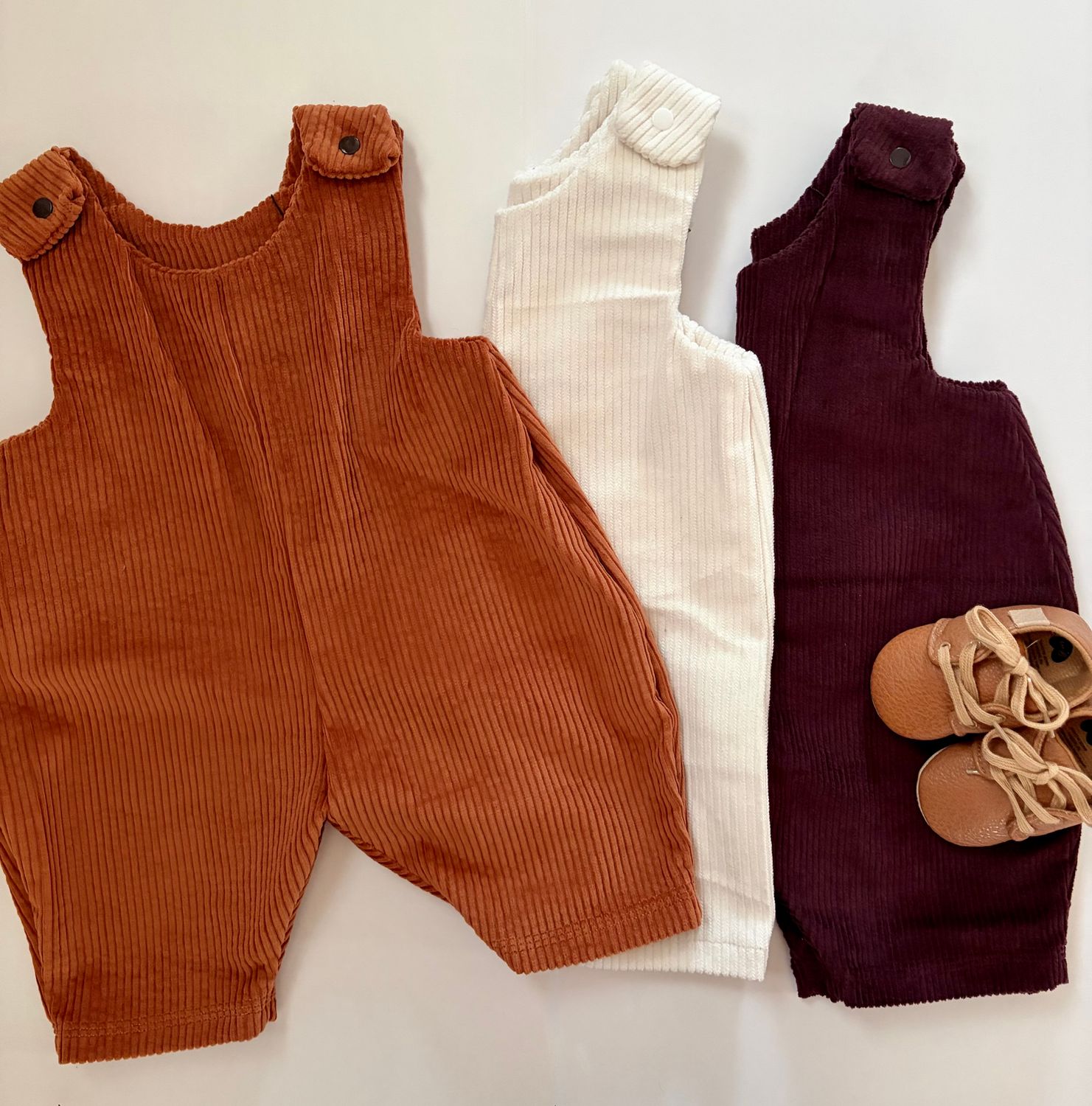 Camel Corduroy Barrel Overalls
