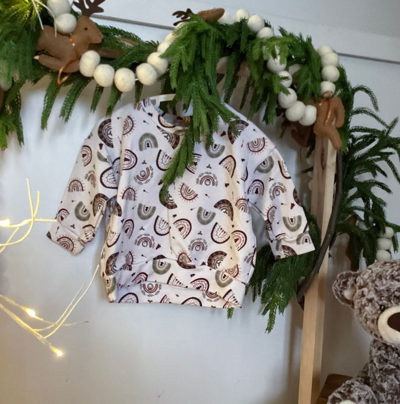 Christmas Rainbow Crewneck *Hand drawn print*