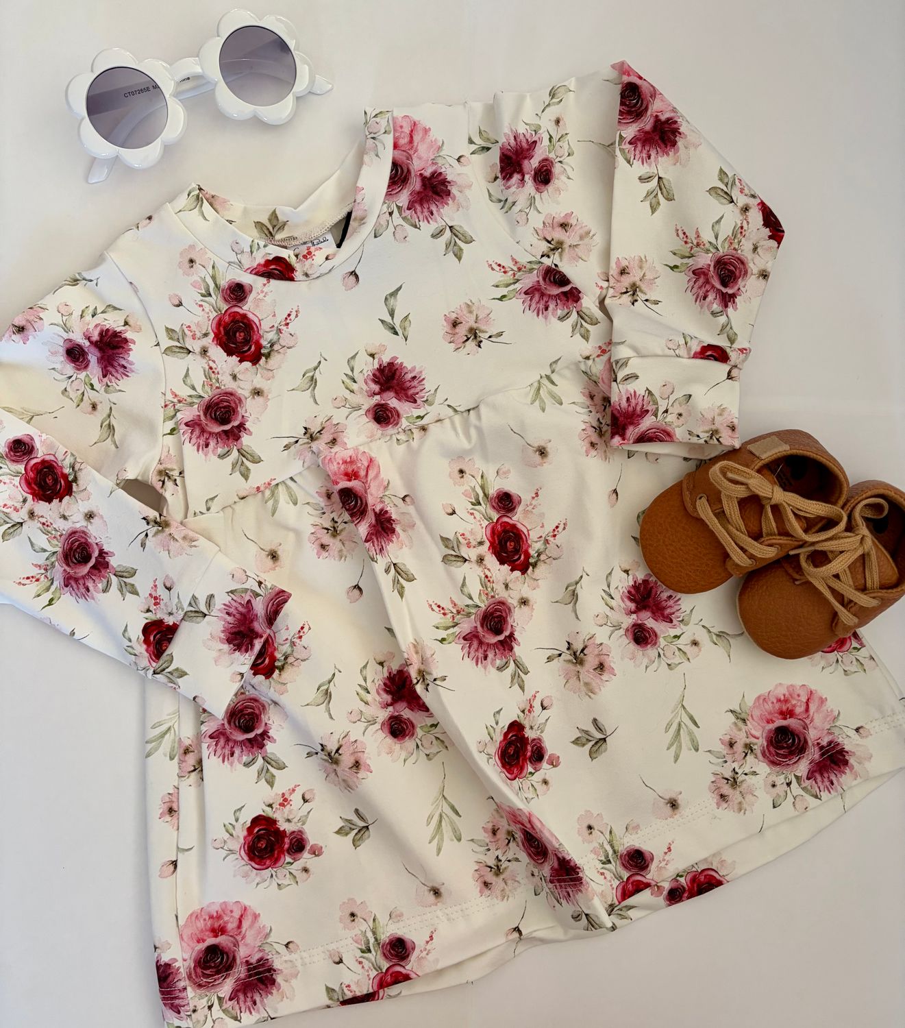 Pink Floral Dress - Long Sleeve