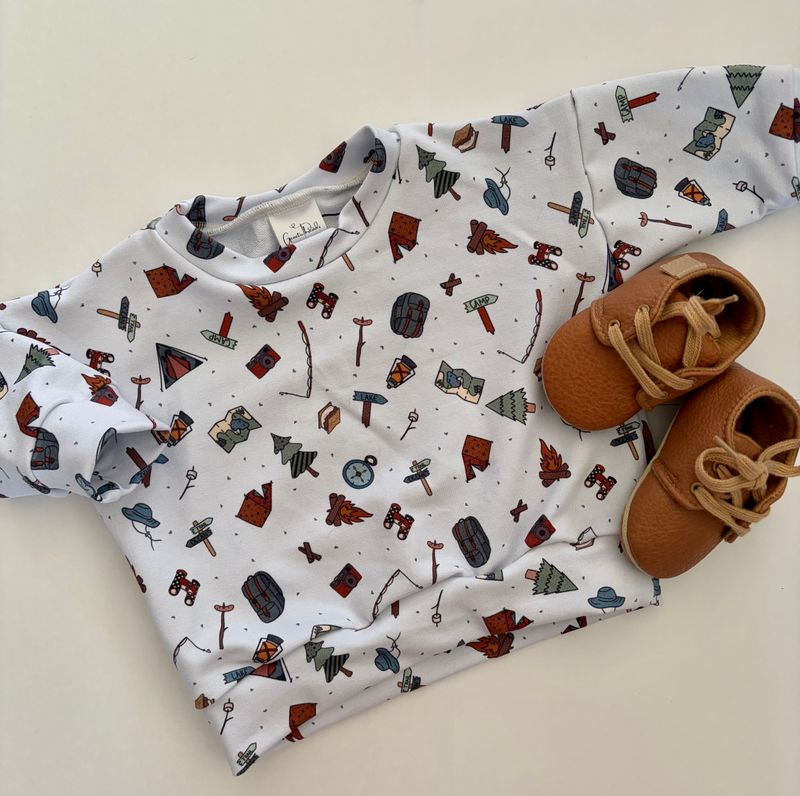 Camping Custom Print Crewneck