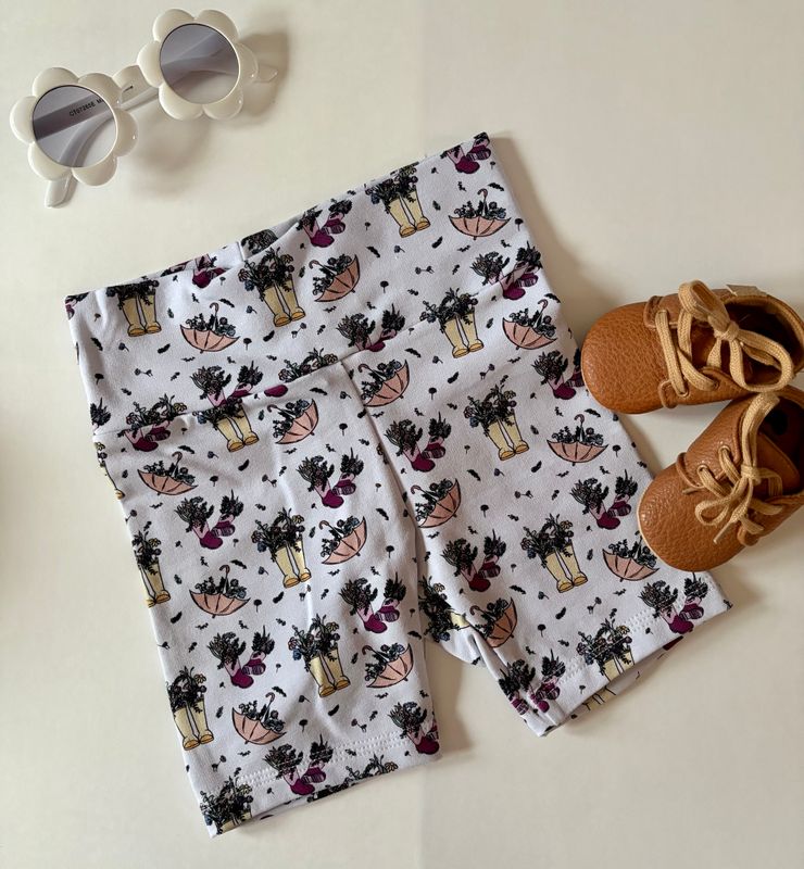 Tidal Bike Shorts - Floral Rainbows Custom Print
