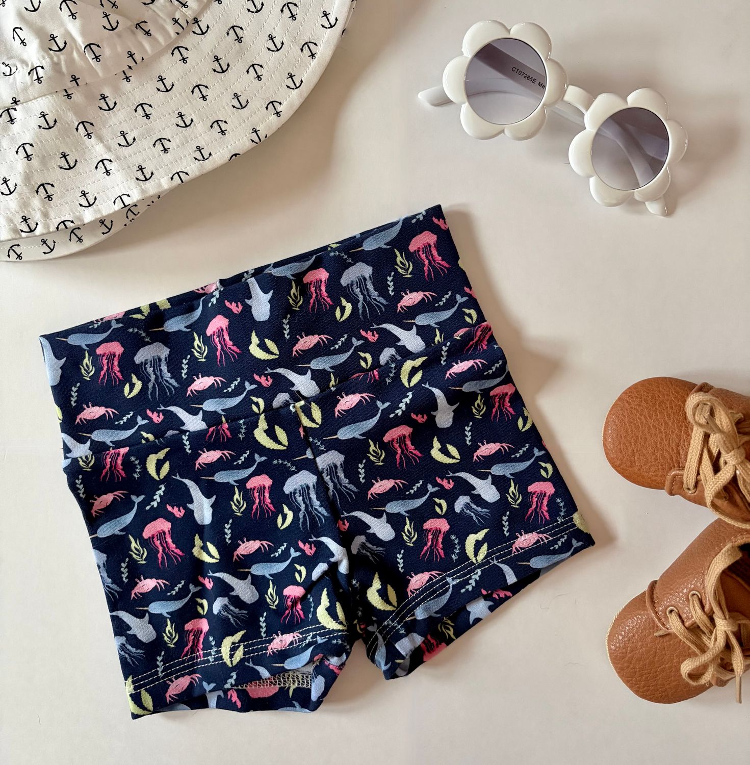 Tidal Bike Shorts - Under the Sea Custom Print