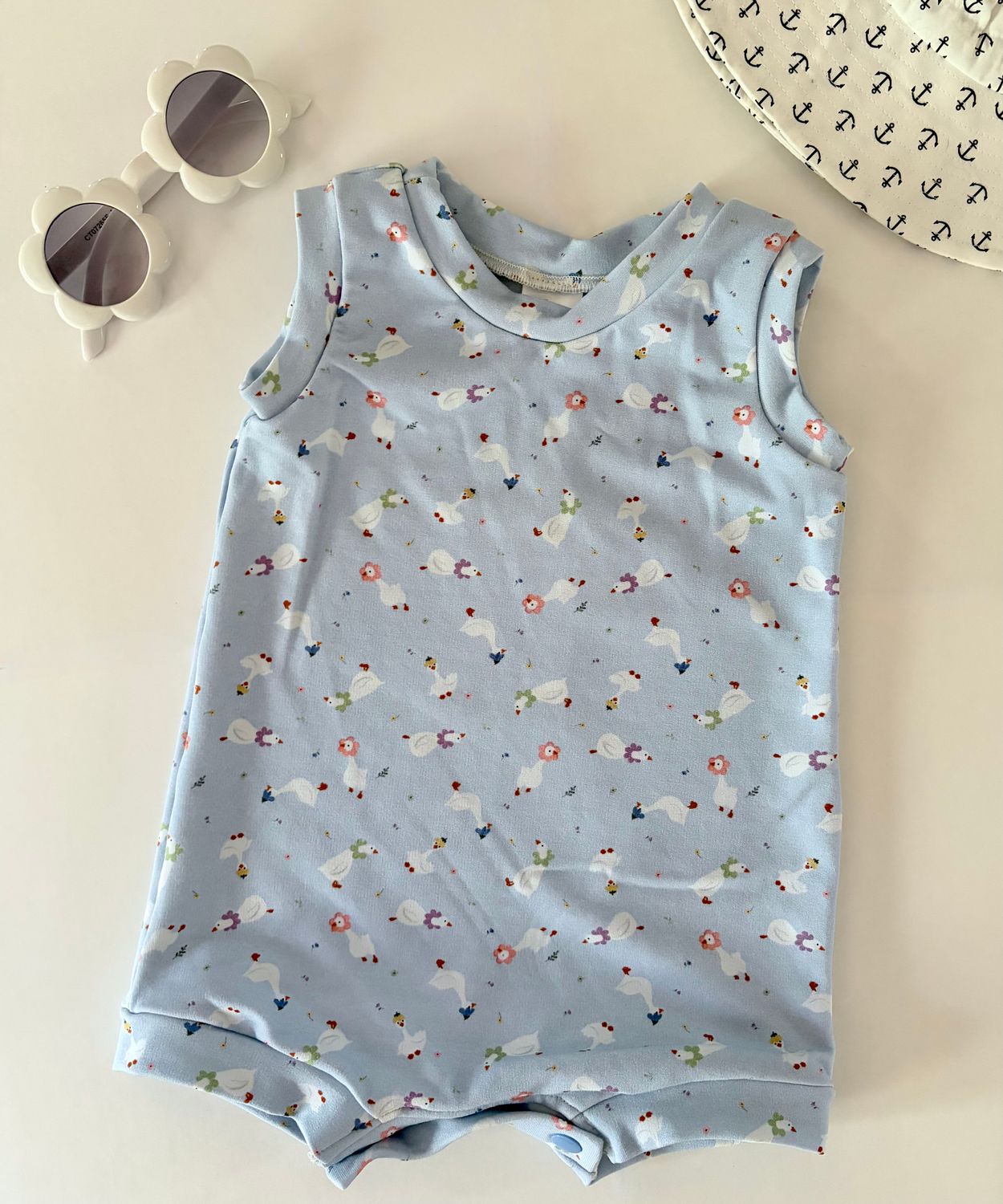 Summer Tank Romper - Custom Silly Goose Print