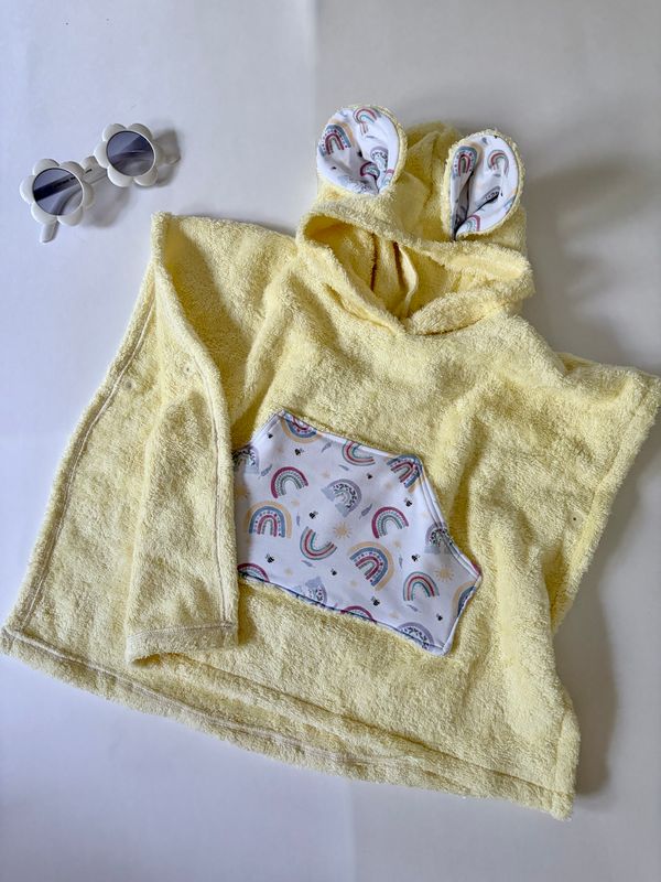 Seaside Hooded Beach/Bath Towel - Yellow, Bear Cub Accent Ears