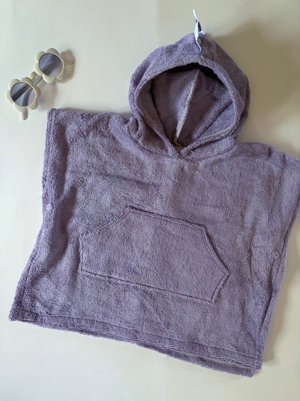 Seaside Hooded Beach/Bath Towel - Purple Dino Spikes Accents