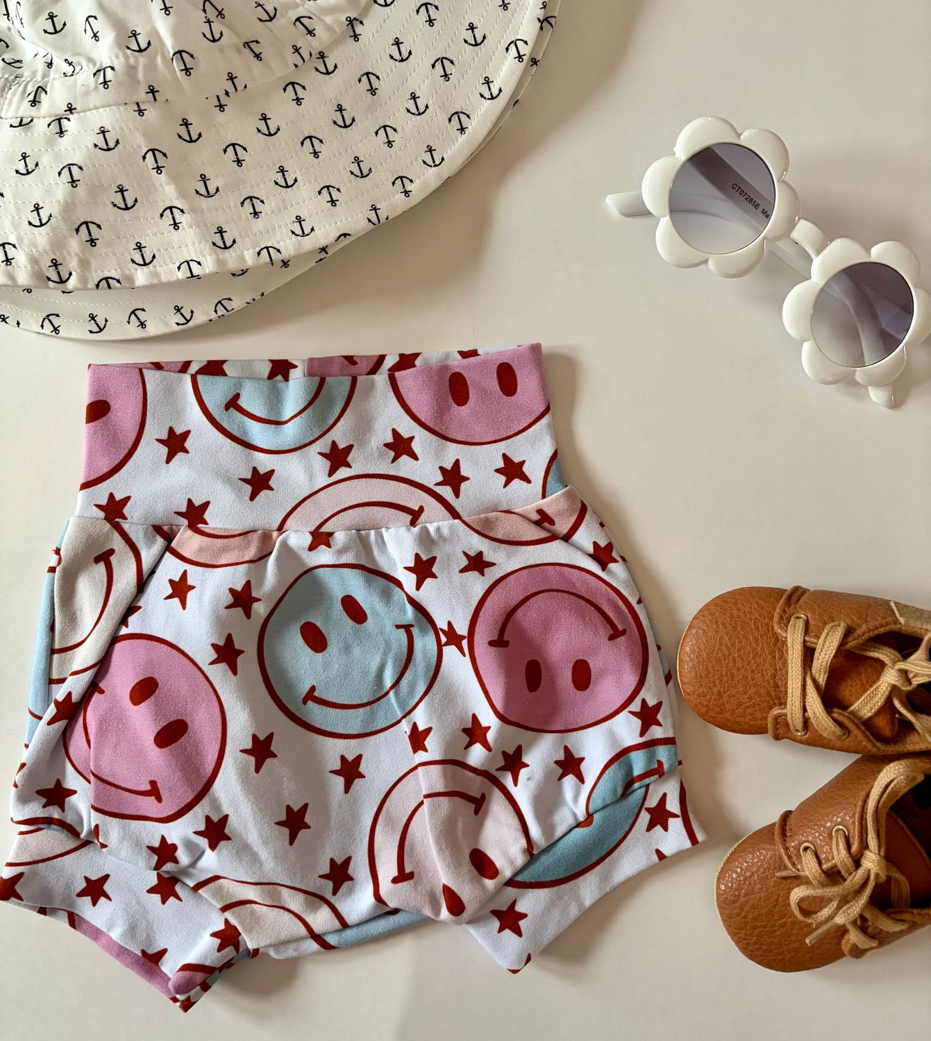 Coastal Breeze Summer Bummies - Smiley Faces