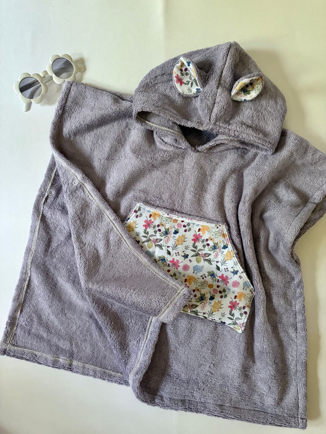 Seaside Hooded Beach/Bath Towel - Purple Bear Cub Ear Accents