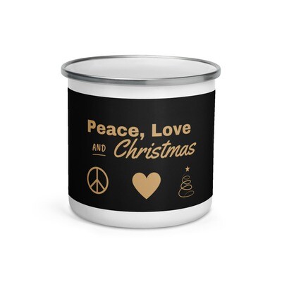 Peace, Love &amp; Christmas Enamel Mug