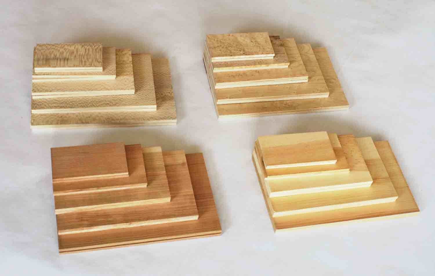 Set of Five Bird's Eye Maple Top and Plane Bottom Boards