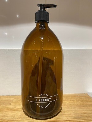 Amber Glass 1L Laundry Pump Bottle
