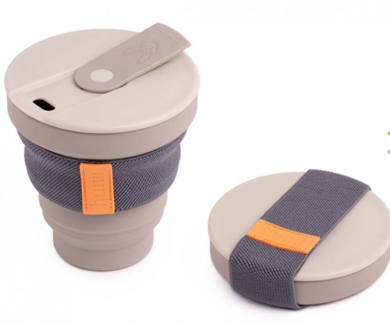 Collapsible Silicone Cup 12oz Grey