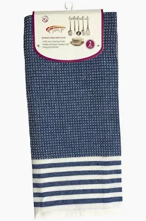 Dish Cloth Border Stripe 2Pack 45cmx70cm