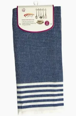 Dish Cloth Border Stripe 2Pack 45cmx70cm