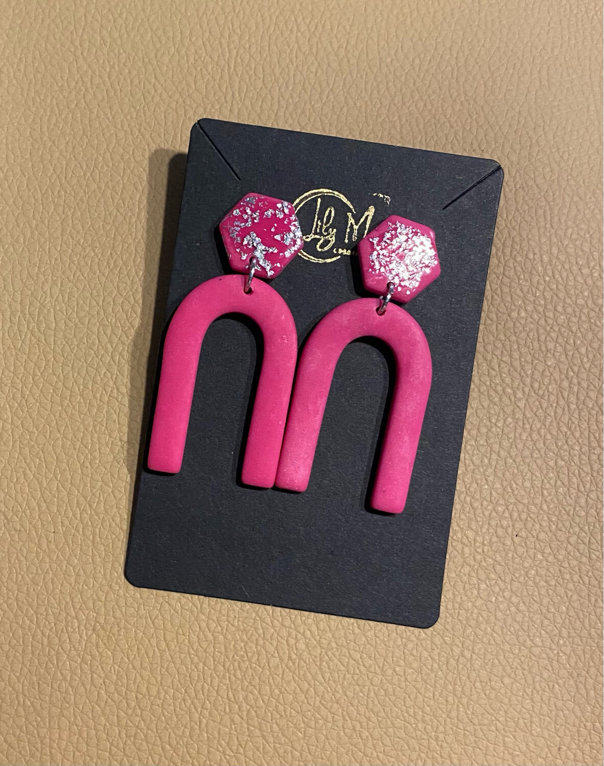 Pink and Silver Earrings