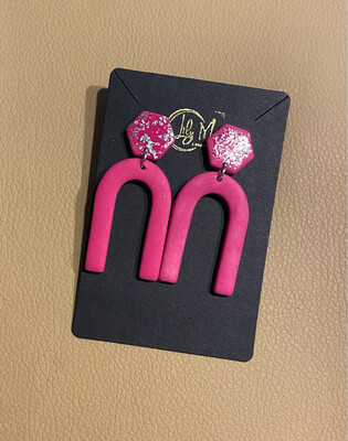 Pink and Silver Earrings