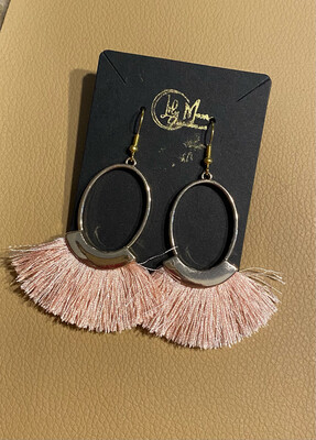 Pink Fringe Earrings