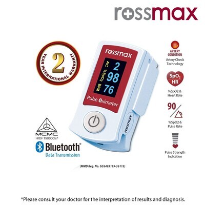 Rossmax Fingertip Pulse Oximeter with ACT SB210 with Bluetooth Rossmax Fingertip Pulse Oximeter with ACT SB210 with Bluetooth