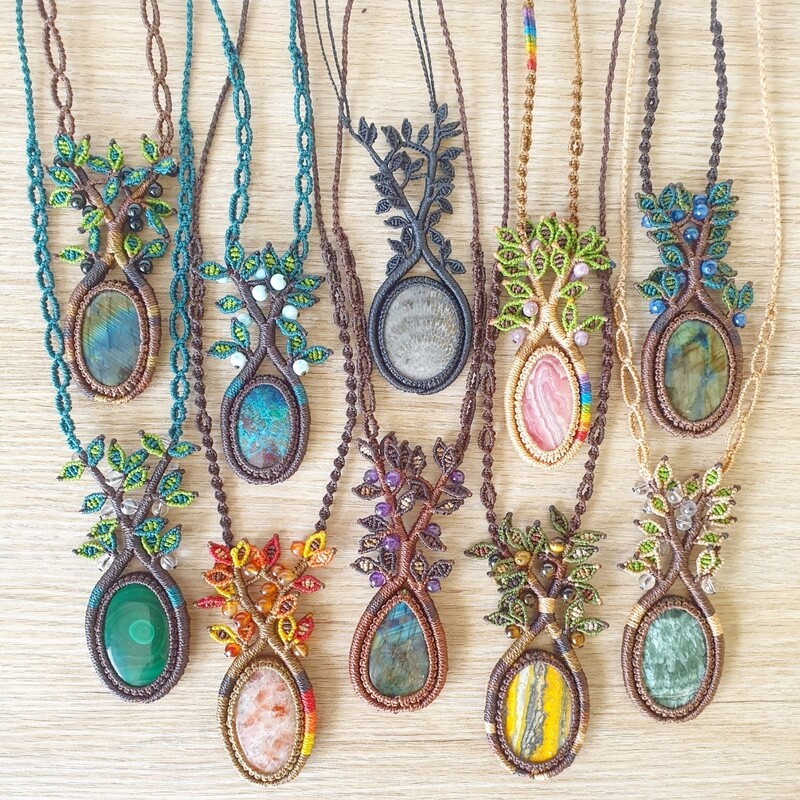 Handcrafted Tree of Life Talismans – Macrame Jewelry Art