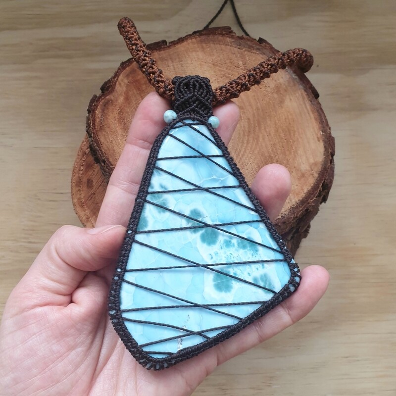 Larimar Macrame Necklace