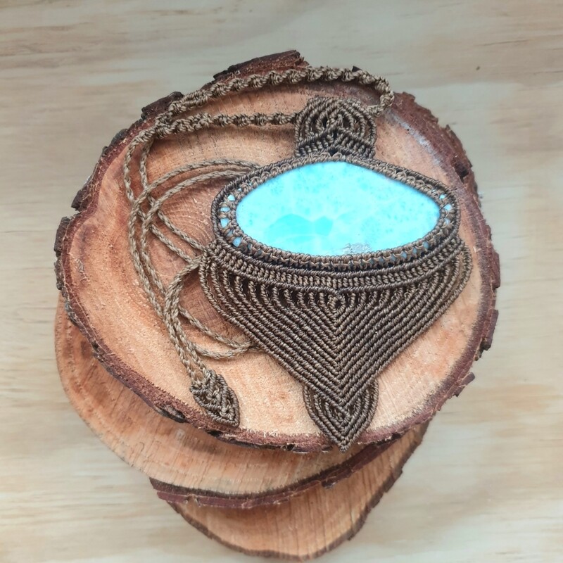 Larimar Macrame Necklace