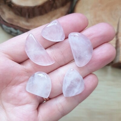 5 x Rose Quartz Top Drilled Cabochon Lot / Pendant Lot for jewelry making or diy craft projects 21.4gr