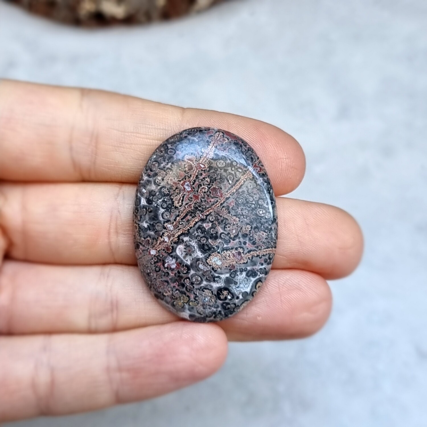 Leopard Jasper Cabochon / Pendant for jewelry making or diy craft projects 11.4gr