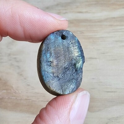 Labradorite Druzy top drilled Pendant for jewelry making or diy craft projects 7.8gr
