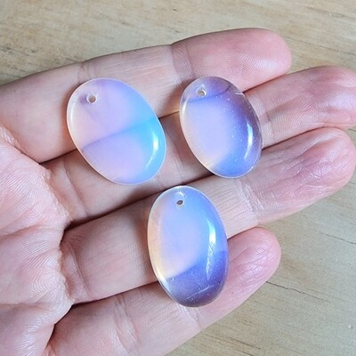 3 x Opalite top drilled Pendant Lot for jewelry making or diy craft projects 13gr