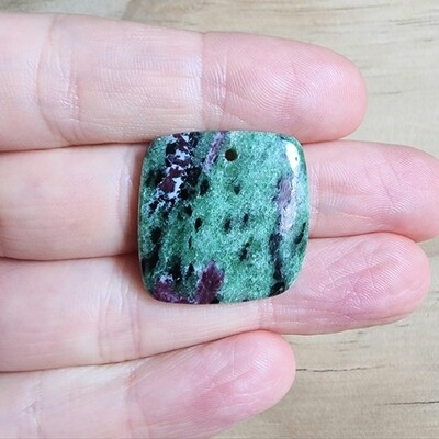 Ruby Zoisite top drilled Pendant for jewelry making or diy craft projects 6.6gr
